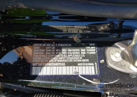 2019 Porsche Cayenne Turbo from USA, damaged, VIN WP1AF2AY4KDA80965